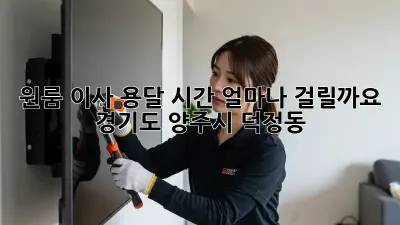 원룸 이사 용달, 시간 얼마나 걸릴까요? (경기도 양주시 덕정동)